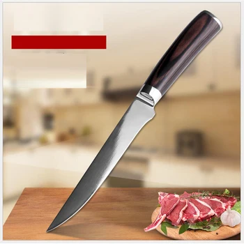 

1 Pcs 5.5" Inch Boning knife stainless steel Japanese chef Santoku knives meat cleaver kitchen accessories wood