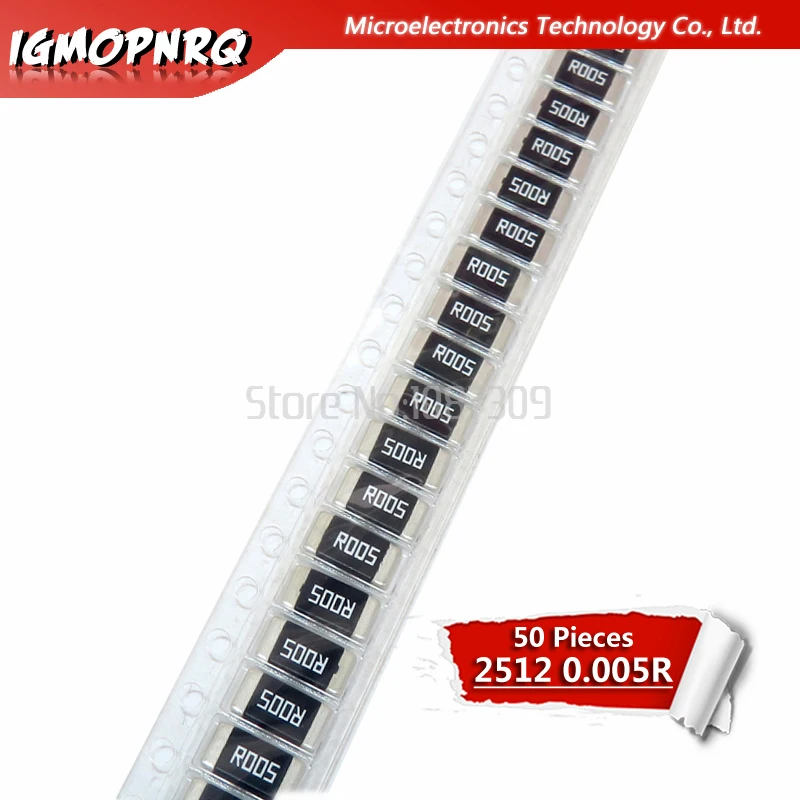 

50 шт. 2512 SMD резистор, 5% сплав, резистор 2 Вт 0,005r 0,005 Ом 5mR R005