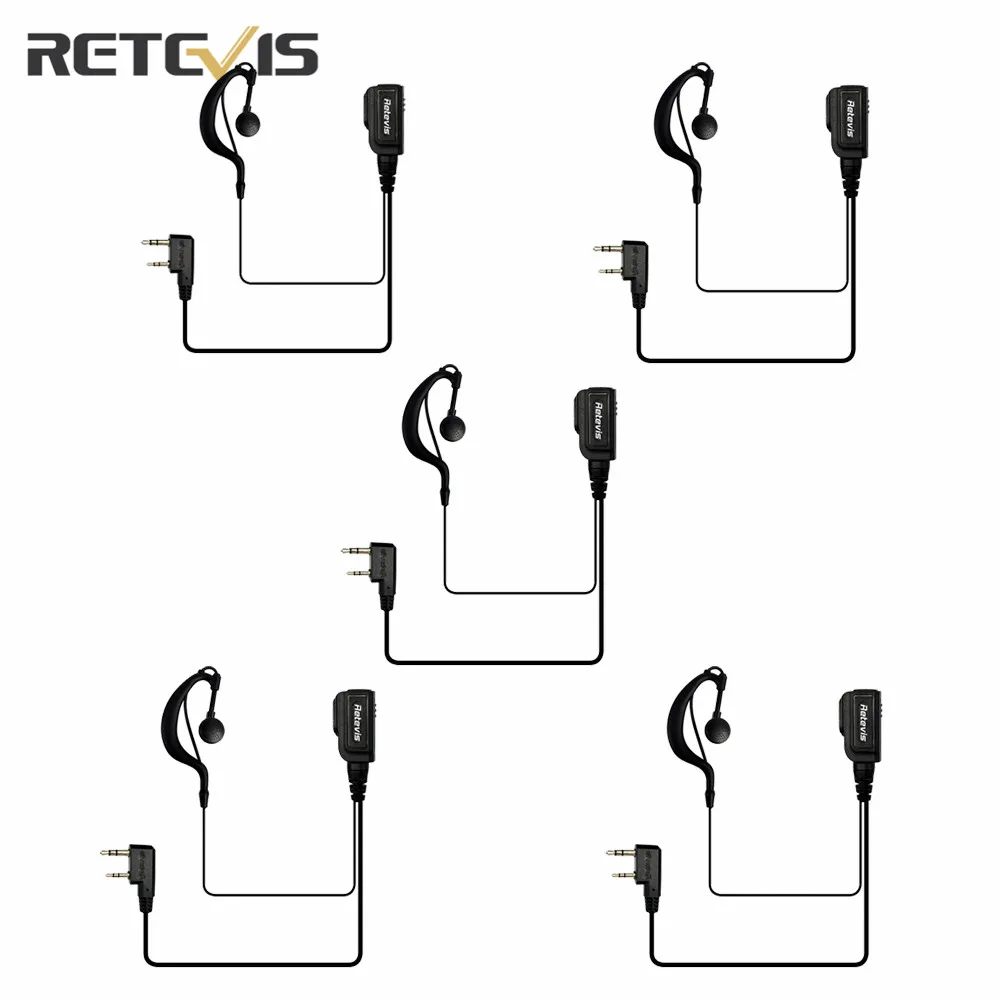 Retevis 5 шт. оригинальная гарнитура g-типа для рации Retevis RT1 для Kenwood TYT двухстороннее cb радио высокой мощности ушной крючок J9106A