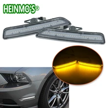 Front Side Marker Lamps with 27-SMD Integrated Amber/White LED Lights For Ford Mustang 2011 2012 2013 2014 Front Bumper         