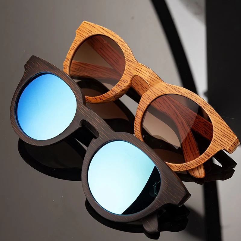 

BOBO BIRD Luxury Brand Polarized Lens Sun Glasses Women Beach Wood Sunglasses Men with Wooden Box Steampunk C-BG012