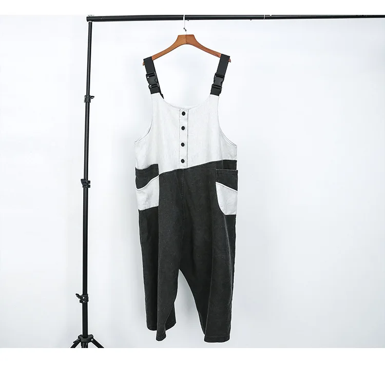 LANMREM/Новинка года; летняя модная женская одежда; однобортный комбинезон с широкими штанинами; джинсовый комбинезон с карманами в стиле пэчворк; WG86601