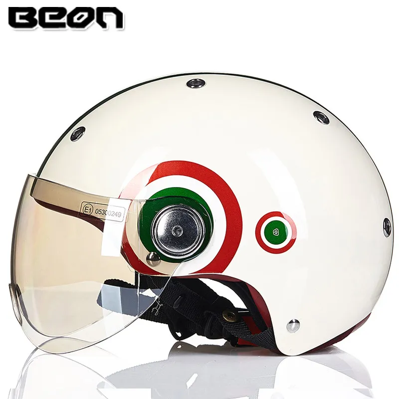 BEON мотоциклетный шлем E-BIKE Capacetes Ретро винтажный Байкерский скутер с открытым лицом мото КАСКО мотоциклетный шлем