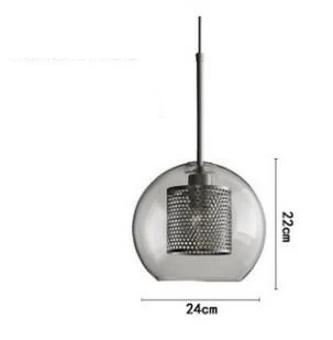 Скандинавский современный простой стеклянный шар с одной головкой E27 светодиодный подвесной светильник индивидуальное декоративное освещение для гостиной спальни кафе - Цвет корпуса: A silver M