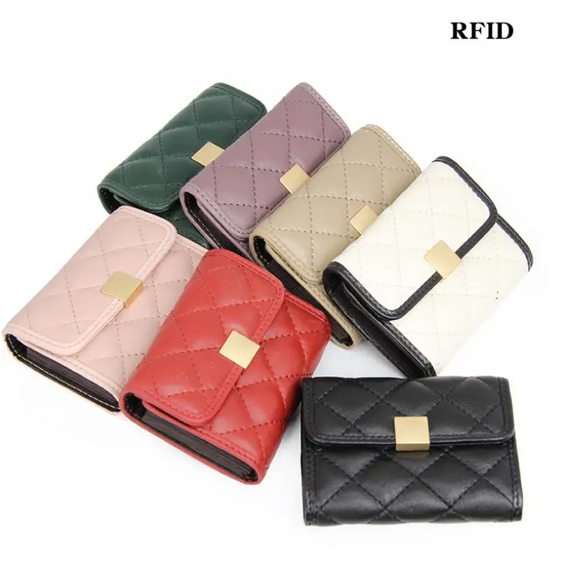 

RFID Women Card Holder Wallets Small Female Mini Wallet Credit Card Holder Zipper Card Holder Purse ID Holder Bags