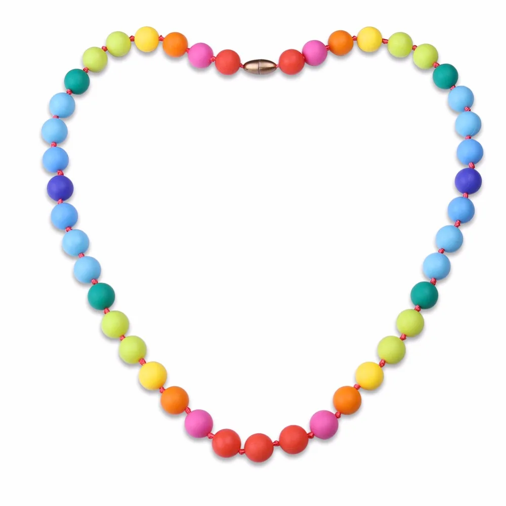 BPA Free Baby Silicone Teething Long Necklace Safe Kids Teether Nursing