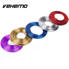 5 metri Auto Lato Interno Esterno PVC Auto Dash Pannello di Decorazione Striscia di Adesivo Auto pila modanatura Laterale del nastro