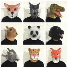 Карнавальный костюм на Хэллоуин из мультфильма «зверополис» реквизит белка, лиса, волк, крокодил, белый медведь, жираф, динозавр, леопард, латексная маска для животных