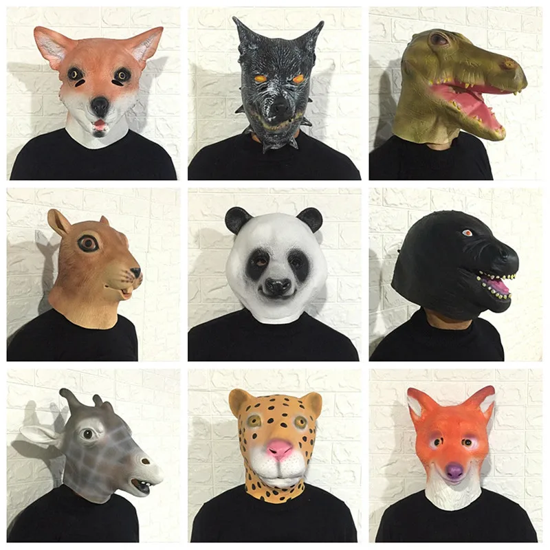 Adulte Latex Foxy Fox Masque Zoo Animal Costume Caoutchouc Masques 