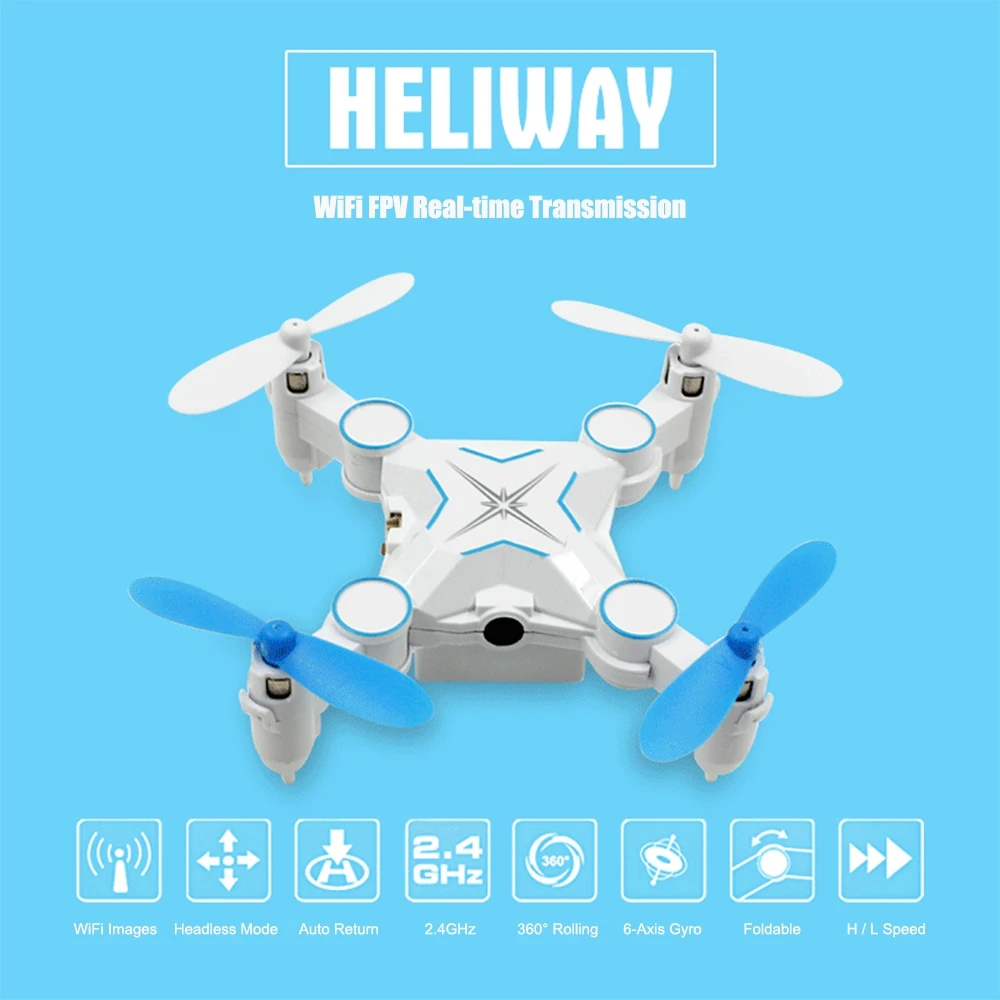 

Foldable Pocket Drone Dron Camera WiFi FPV Fly Helicopter 2.4G 4CH 6 Axis Gyro Mini Quadcopter RTF 3D Unlimited Eversion Drones