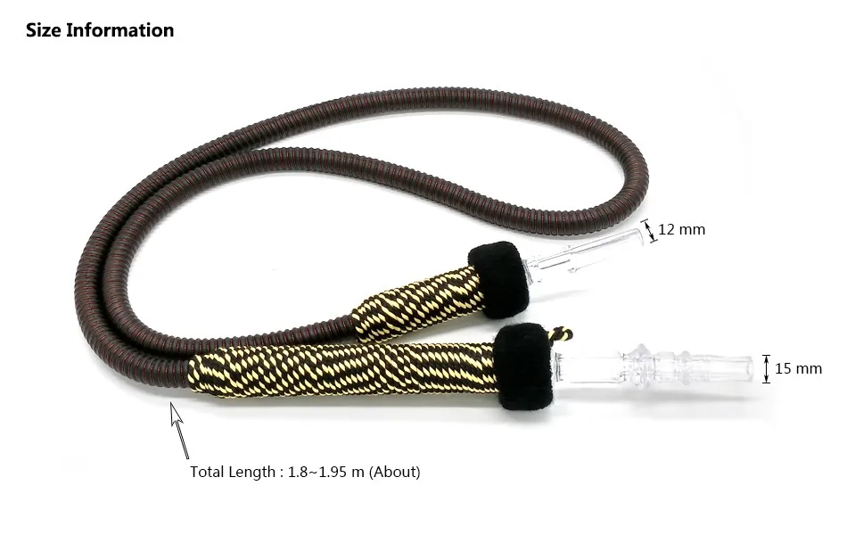 1.8m Long Leather& Acrylic Shisha Hose For Hookah / Water Pipe / Sheesha / Chicha / Narguile Accessories SH-508