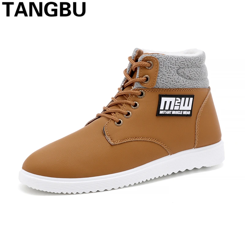 

New Arrival Winter Men Snow Boots Lace Up Warm Plush Casual Martin Boots Ankle Boots Fashion Comfort Men Cotton Shoes Size 39-44