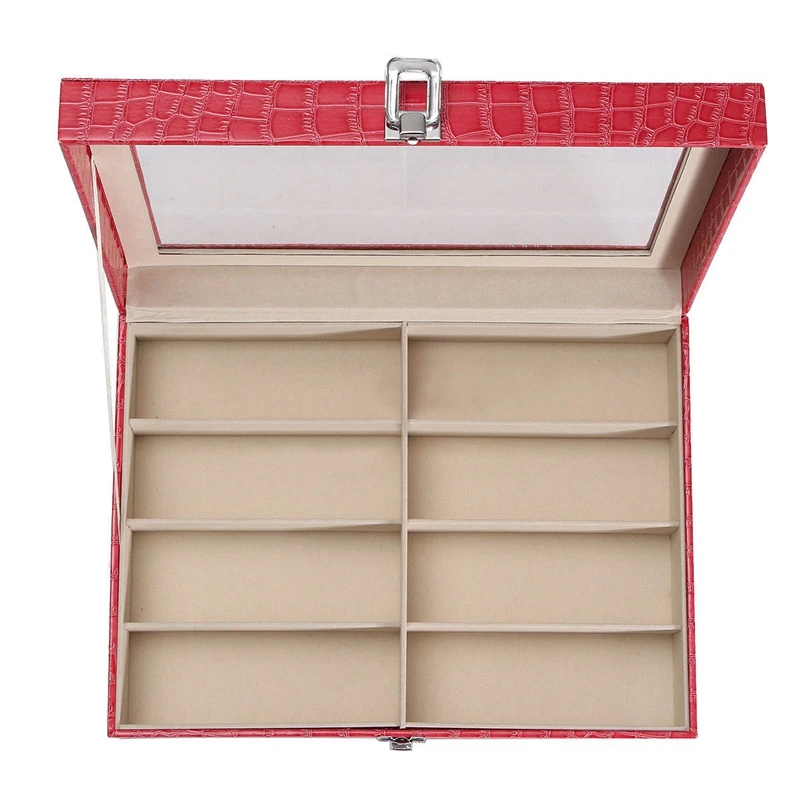 8 сетки солнцезащитные очки стеклянные ювелирные украшения коробка для хранения с окошком Коробка органайзер