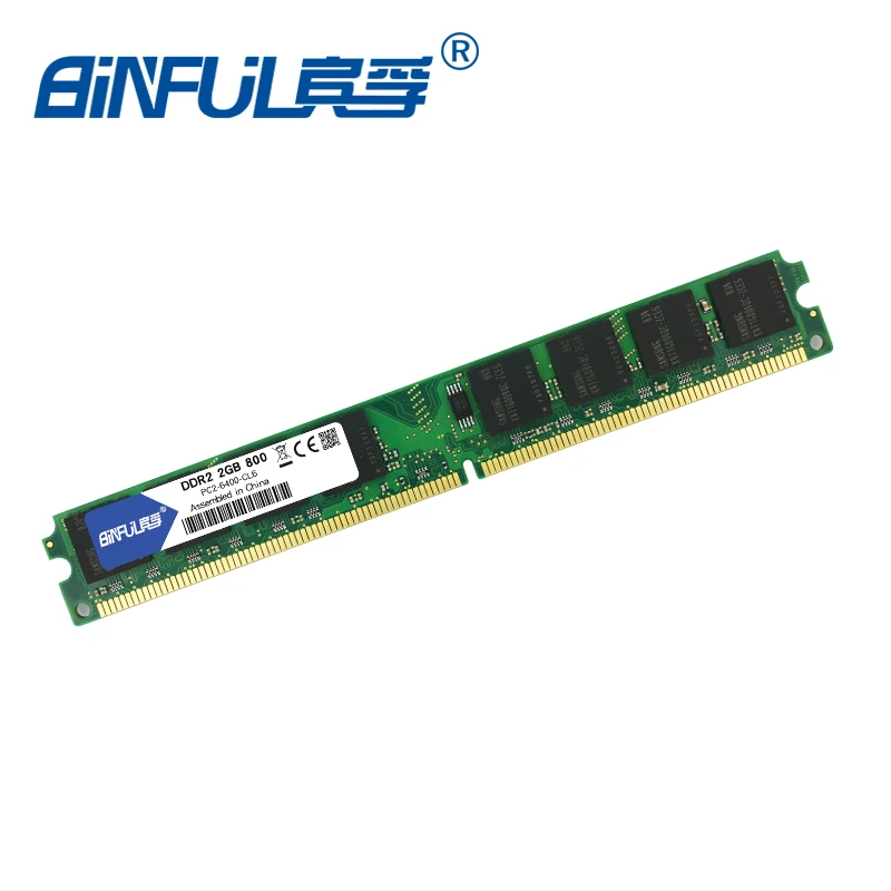 Binful DDR2 2 ГБ 800 МГц PC2-6400 4 Гб(2Gx2) Память Ram Memoria для настольного ПК компьютера(совместим с 667 МГц 533 МГц) 1,8 в