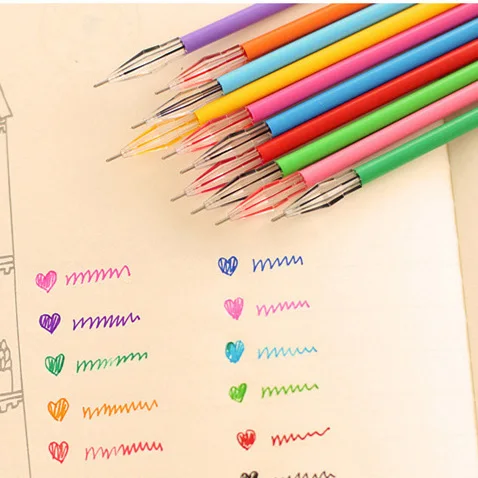 12 шт 0,38 мм милые яркие цвета тонкие 12 цветные чернила для гелевой ручки маркер ручка школьные офисные принадлежности Escolar Papelaria