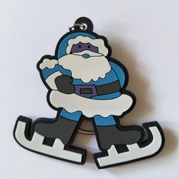 

Custom Santa Claus Keychains Promotional Keyrings Rubber Key Tag Customized Key Holder chaveiros personalizado
