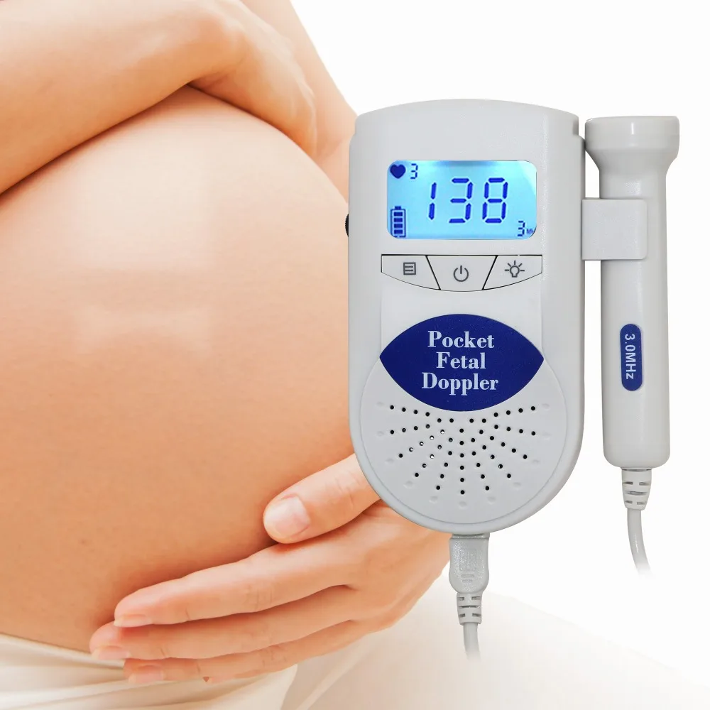 

Health Monitor Fetal doppler 3MHZ probe backlight LCD display Random Prenatal baby heart Beat Monitor Baby Sound Monitor CE FDA