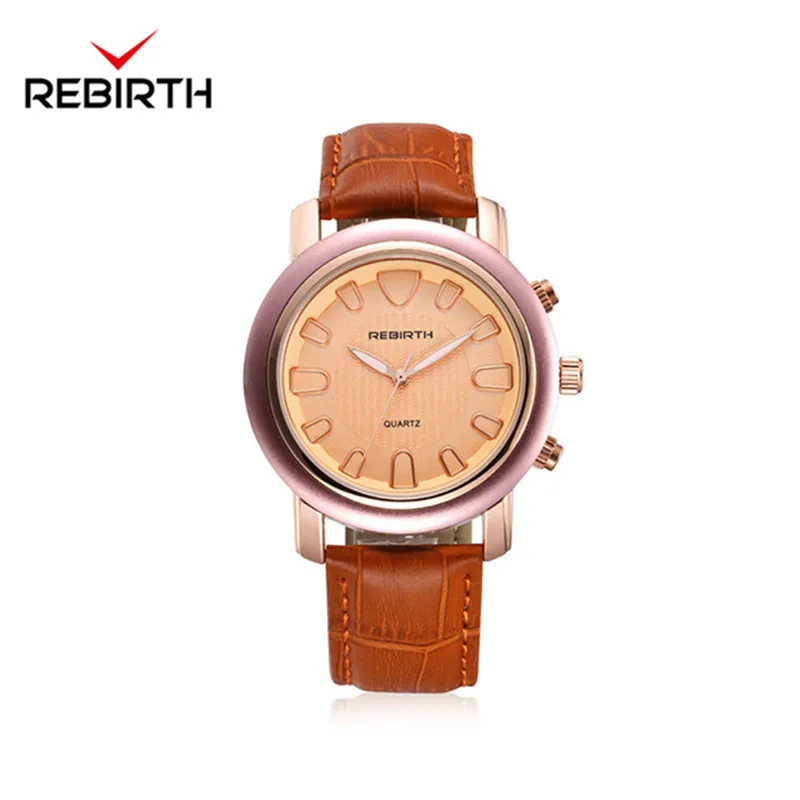 

REBIRTH Women Watches Fashion Quartz Watch Women's Wristwatch Ladies Dress Genuine Leather Strap Watch Female Montre Femme