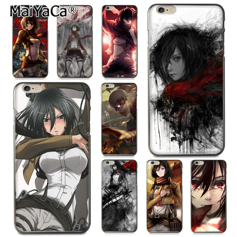 

MaiYaCa a Attack on Titan Mikasa lovely Phone Accessories Case for Apple iPhone 8 7 6 6S Plus X XS XR XSMax 5 5S SE Cover
