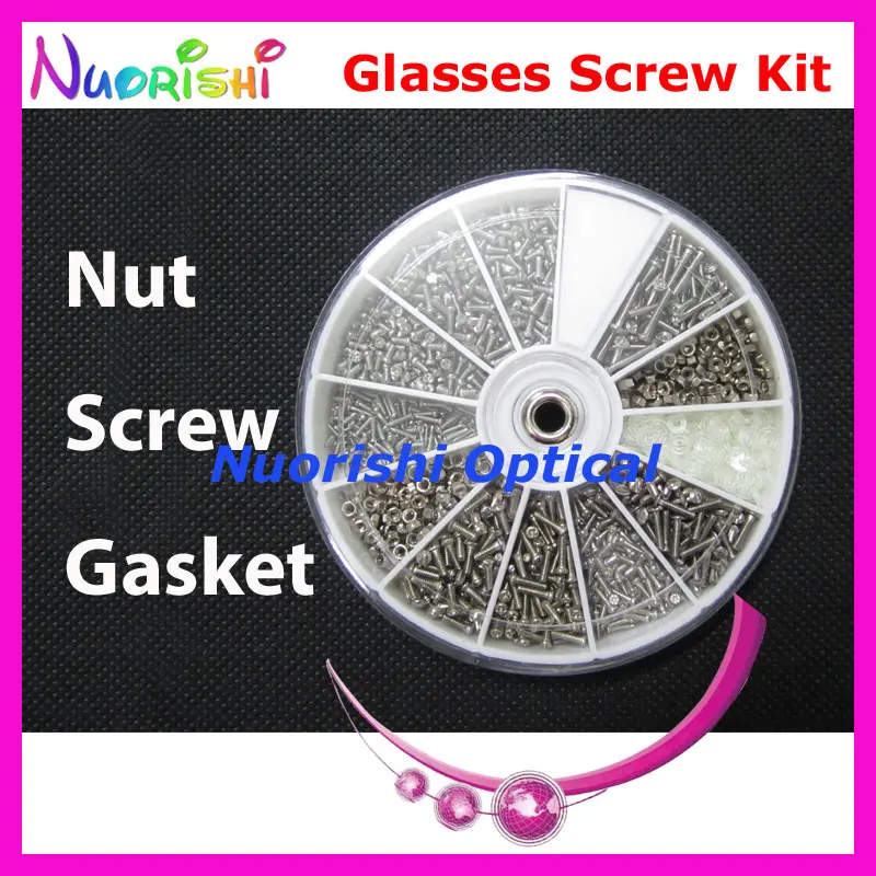 

HDS12 12 Types Glasses Sunglass Screws Accessories Washers Nuts Box Case Set Kit Repair Tool Free Shipping