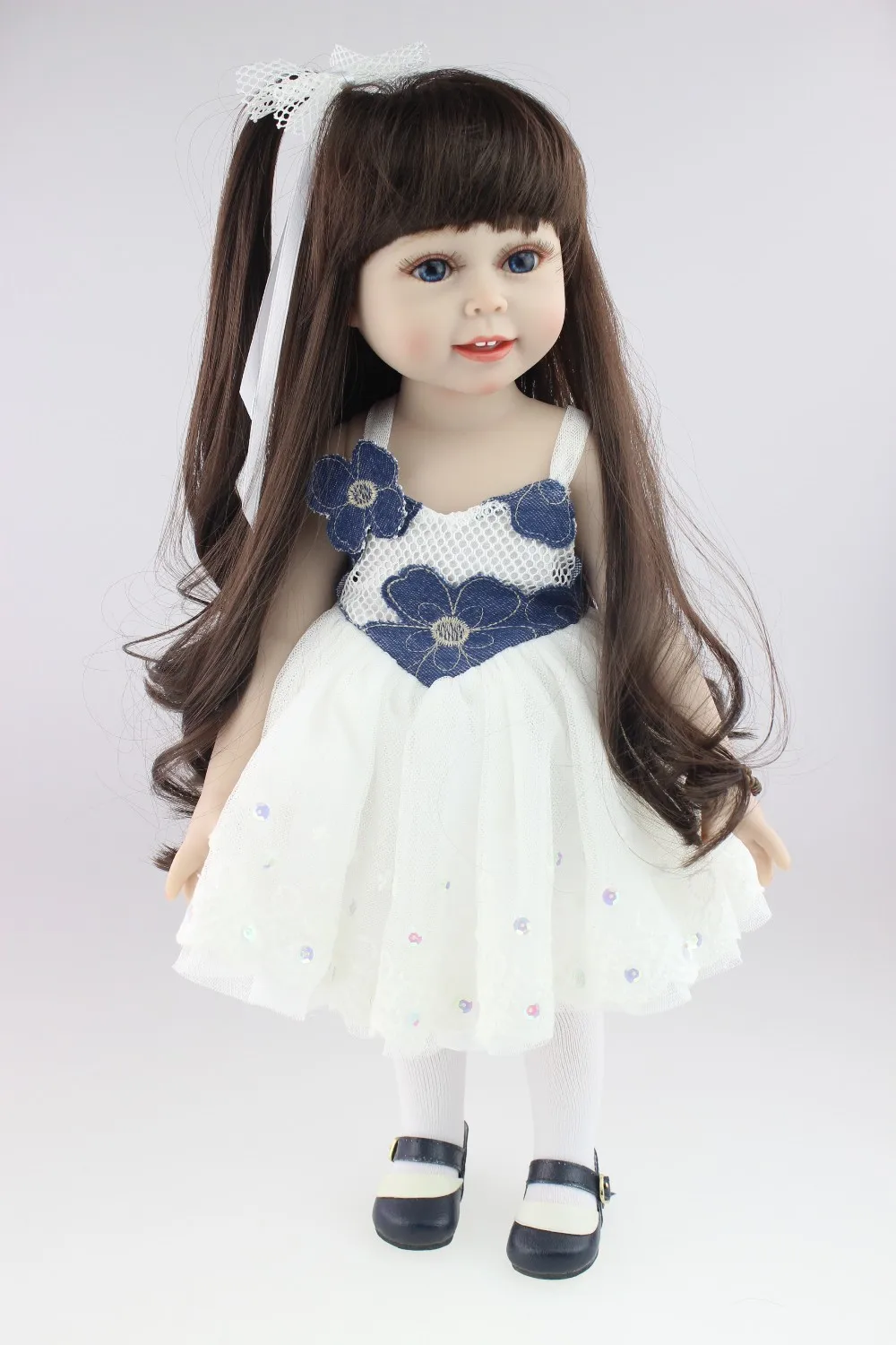 18 дюймов американская кукла для девочек Полное виниловое тело Водонепроницаемая кукла ручной работы полный силиконовые винил SD/BJD