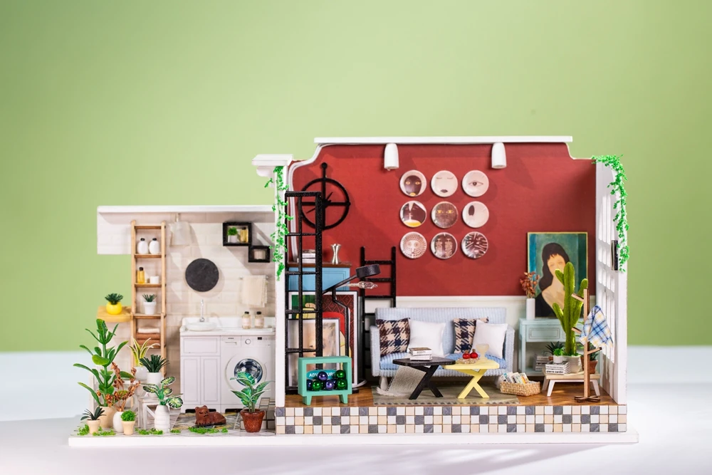 Сборный Diy кукольный домик Miniaturas 3d Деревянный кукольный дом мебель миниатюрный кукольный домик наборы паззл игрушки для детей подарок на день рождения
