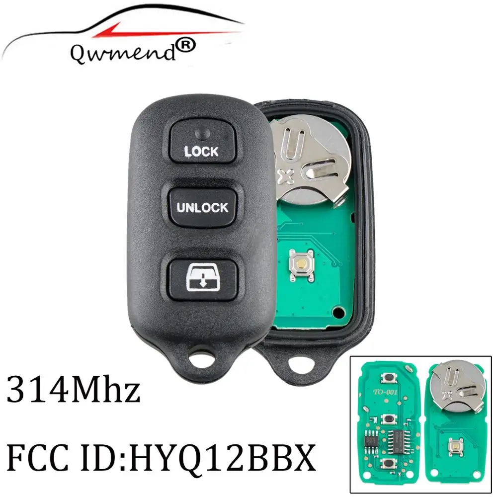 

3+1Buttons 314Mhz Keyless Entry Remote Key DIY For Toyota Sequoia 2001 2002 2003 2004 2005 2006 2007 2008 HYQ12BBX Original Keys