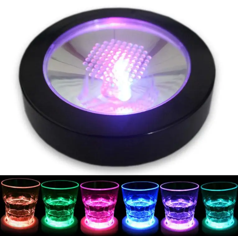 360pcs RGB Color Changing LED Coaster Flashing Light Beer Wine Glass