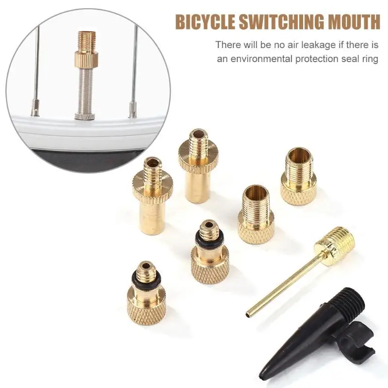 

8pcs/set Bicycle Valve Conversion Nozzles Aluminum Alloy Bike Air Valve Converter Conversion Nozzle Bicycle Valve Adapter