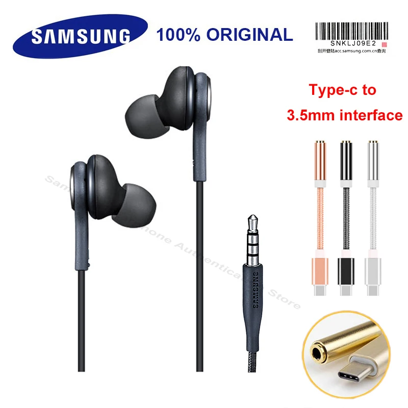 

Samsung EO-IG955 Wired Headsets 1.2m with Type C to 3.5mm inferace In-Ear Sport Earphone for Smartphone/Desktop PC/Laptop