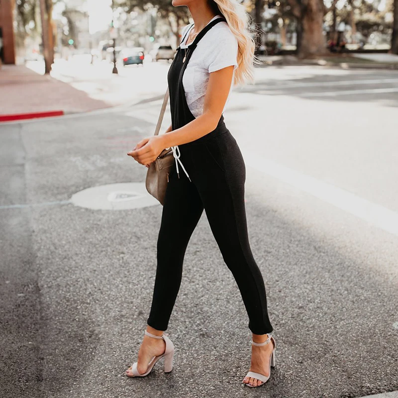 2018 Новая мода комбинезон Для женщин JumpsuitSexy Strappy Повседневное Комбинезоны Длинные