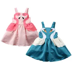Летние для новорожденных девочек оборками платье Лидер продаж для девочек 3D лебедь платье без рукавов Детские вечерние принцесса одета