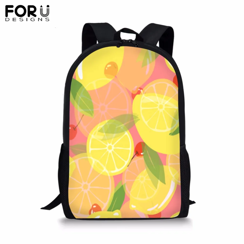 FORUDESIGNS/Пользовательские Изображения Рюкзак для подростков мальчиков и девочек фруктовые школьная сумка Детская студенческий Рюкзак Mochila