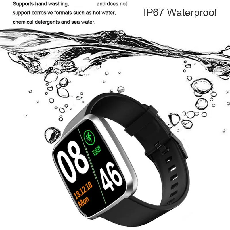 Мужские водонепроницаемые Смарт-часы с большим сенсорным экраном для измерения артериального давления, женские Смарт-часы для занятий спортом и фитнесом
