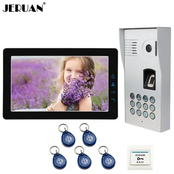 

JERUAN 9 Inch LCD Video Door Phone Doorbell Intercom System kit Fingerprint Code Keypad Waterproof RFID Access Camera In Stock