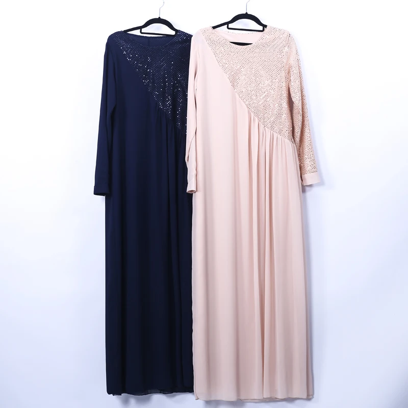 Vestidos Sequin арабский абайя Дубай длинное мусульманское Макси платье для женщин