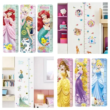 

Snow White Anna Elsa Mermaid Rapunzel Cinderalle Belle Princess Growth Chart Wall Stickers Home Decor Kids Height Measure Decals