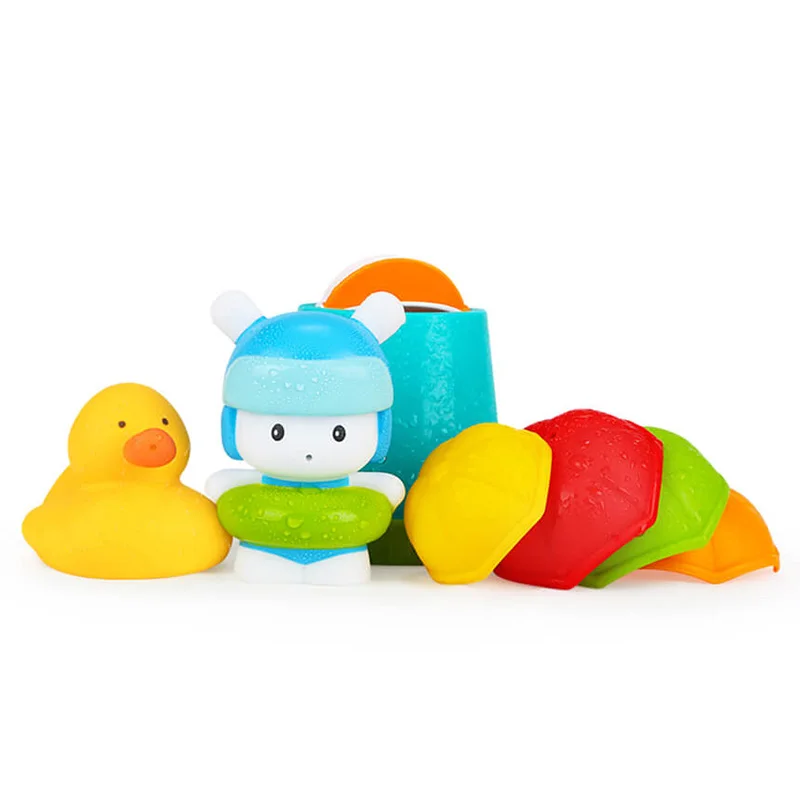 Xiaomi MiTU мультфильм водные игрушки для ванной набор для детей мультфильм силиконовый массажер и утка детская Ванна игрушка подарок для ребенка