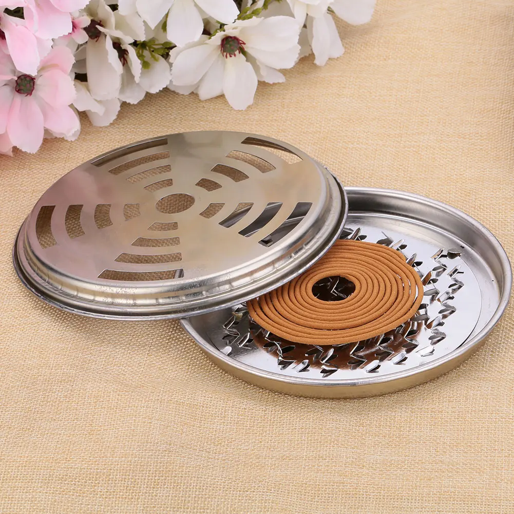 

Mosquito Killer Incenses Burner Holder Mosquito Coils Metal Insect Rack Repellent Rack With Cover for Home