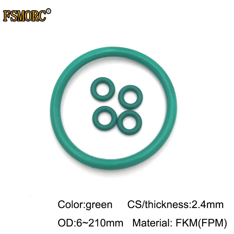 

FKM Viton o ring seal dichtung 6~210mm OD *2.4mm thickness/CS green Gasket of motorcycle part FPM o-ring
