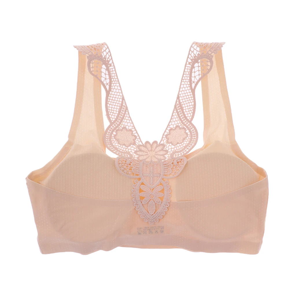 Women Breathable Elastic Cotton Pullover Sport Bra Top Seamless Wireless Stretchy Bra with Removable Pads for Sport Activity