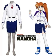 Envío Libre Magical Girl Lyrical Nanoha Nanoha Takamachi Uniforme de Cosplay del Anime