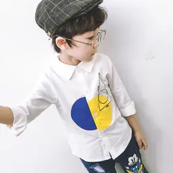 SexeMara 2018 осень новая волна детская одежда для мальчиков футболка с длинными рукавами Корейская версия рубашка