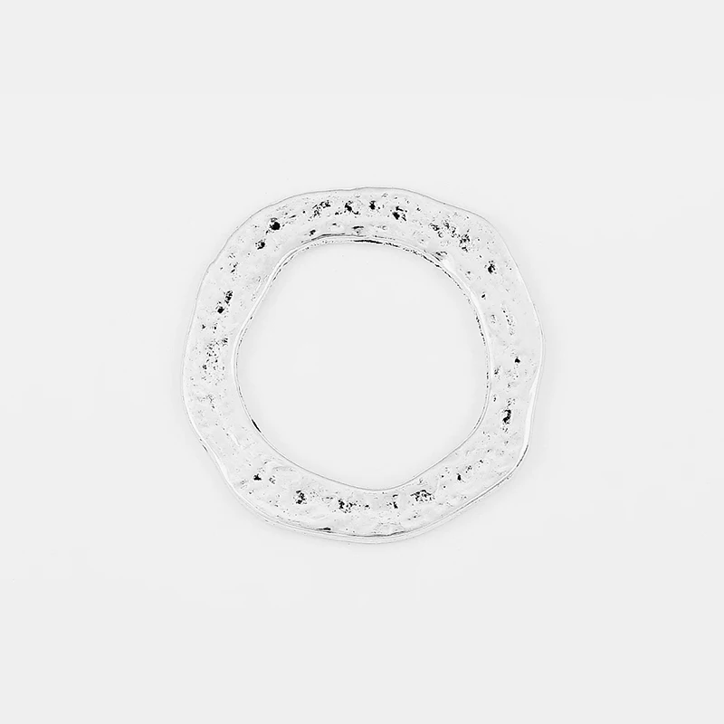 

2pcs Antique Silver Charms Irregular Round Circle Pendant For Necklace Bracelet Connector Jewelry Making Findings 40*41mm