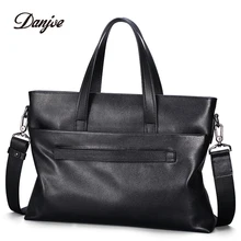 DANJUE мужской портфель из натуральной коровьей кожи, роскошная деловая сумка из натуральной кожи, Офисная сумка высокого качества, сумка через плечо