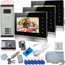 SUNFLOWERVDP Touch Key Video Intercom Door Bell With Camera+Rfid Unlock Electronic Lock Night Vision Device Home Phone Intercoms