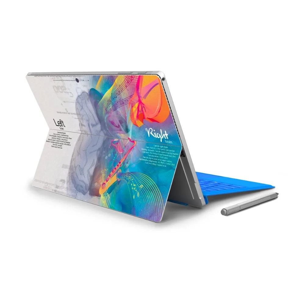 GOOYIYO-ل سطح برو 4 5 الفينيل عودة اكواب رخامية اللوحي نتبووك Ultrabook اللوحة ملصقا اليسار واليمين الدماغ الجلد شعار قطع