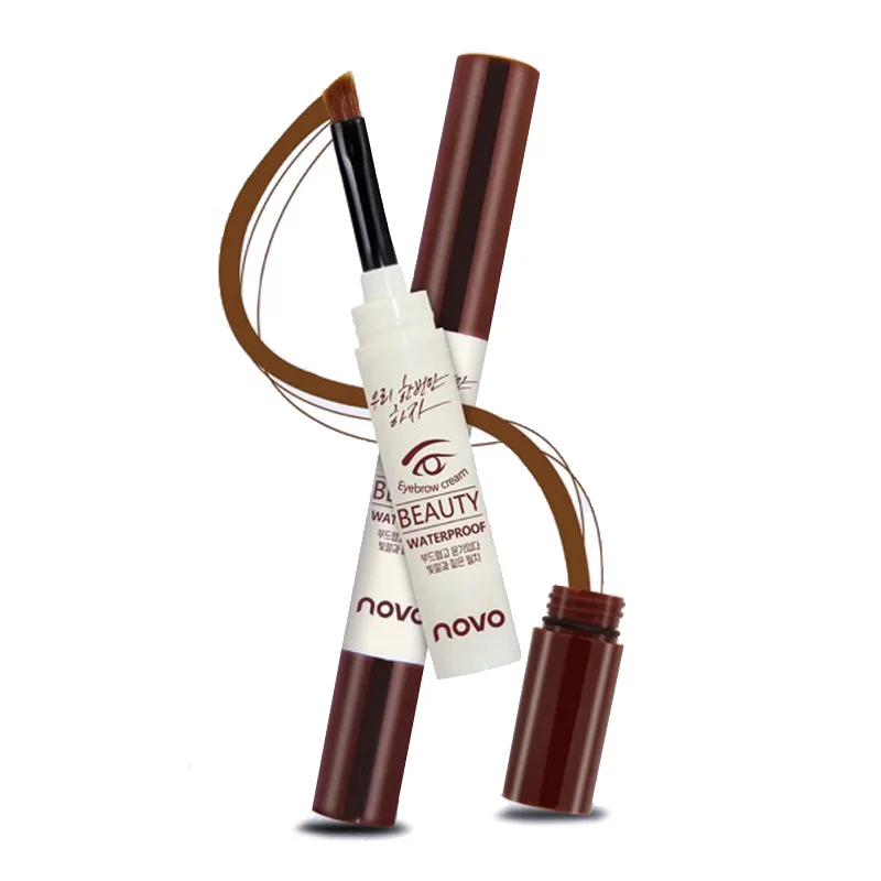 NOVO 3 Colors Eyebrow Cream Gel Make Up Waterproof Eye Brow Gel Long-lasting Natural Makeup Eyebrow Pencil Enhancer With Brush