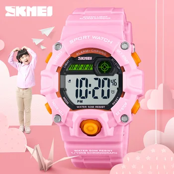 

SKMEI Sport Kids Watches Children's Waterproof Electronic LED Digital Watch Children Week Display Student Watch For Girls Boys