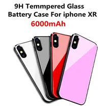 6000 мАч Внешний чехол из закаленного стекла для зарядки аккумулятора для iPhone XR, Мобильный Внешний аккумулятор, зарядная коробка, внешний аккумулятор Sup